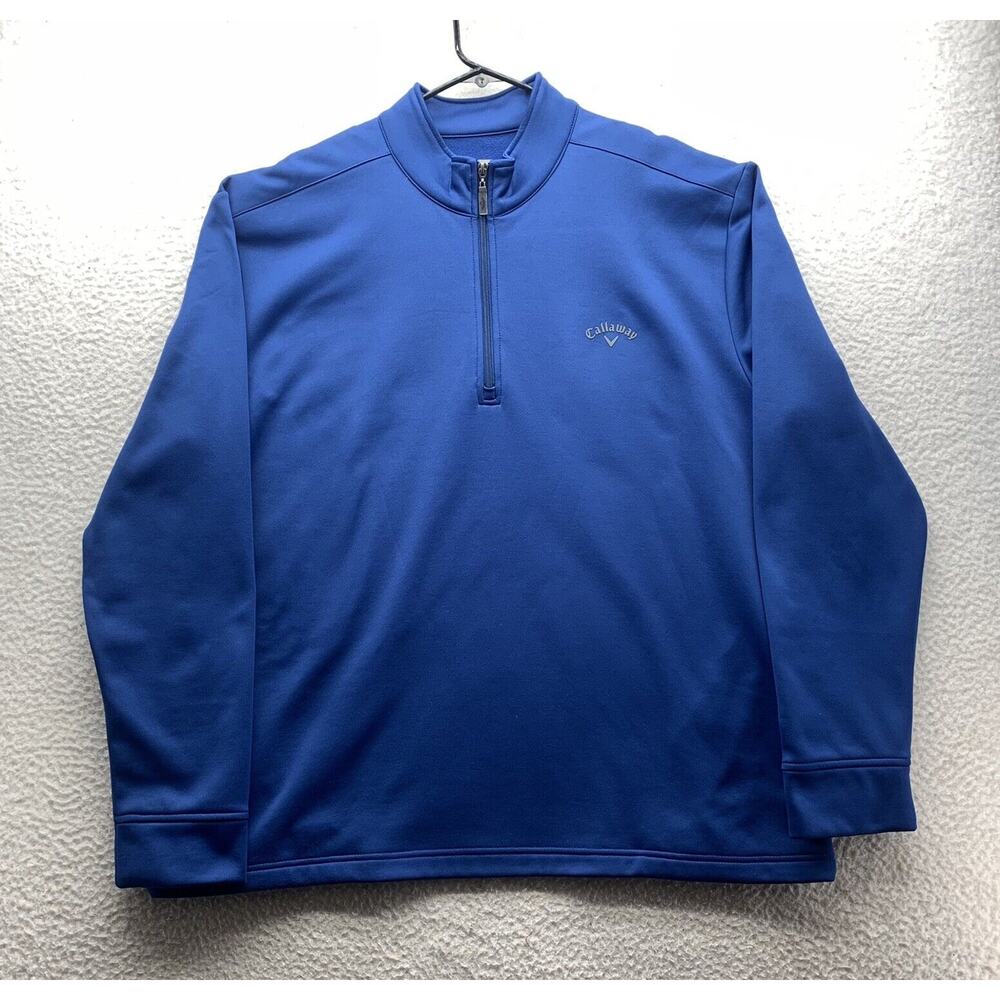 Callaway Fleece Jacket Mens XXL 2XL Blue 1/4 Zip Golf Performance Outdoors Dad